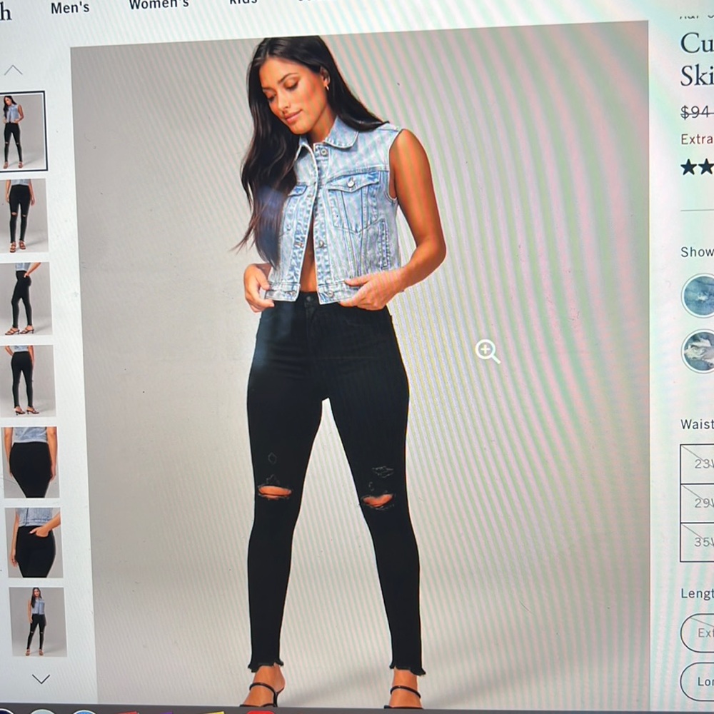 Curve love high rise super skinny ankle jeans